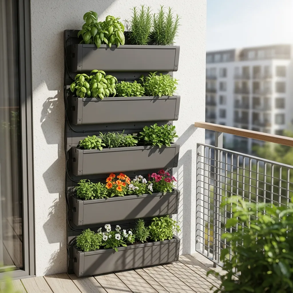 Platsbesparande vertikal trädgårdslösning